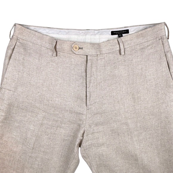 Banana Republic Other - Banana Republic Tailored Fit Pants Mens Tan 38R Linen Herringbone